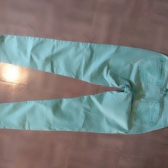 Silver Jeans turquoise skinny jeans - Picture 1 of 7